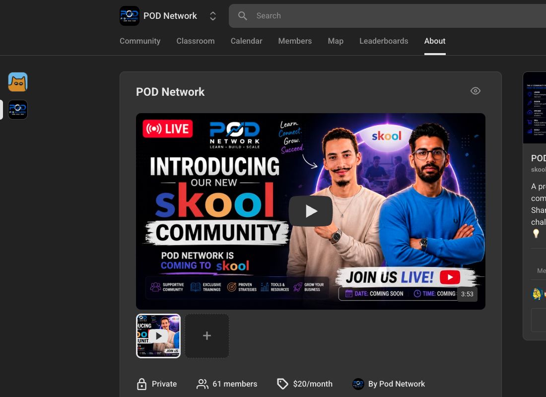 Real POD Network Skool community preview