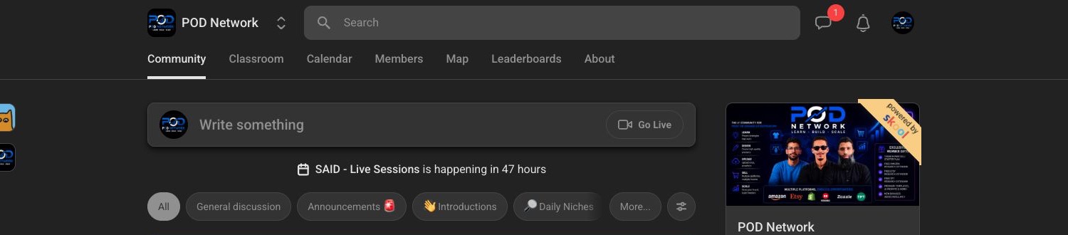 POD Network discussion categories
